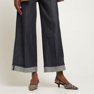 Gucci Canvas Slingback Pumps